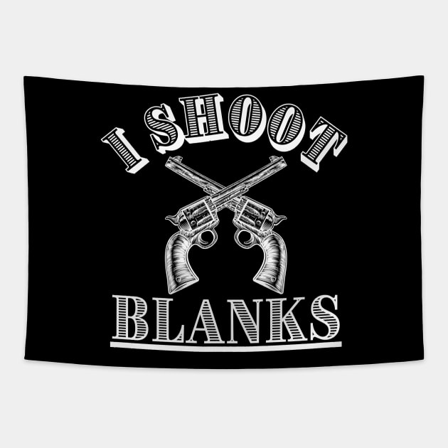 I Shoot Blanks, Funny Vasectomy, 100% Juice No Seeds Tapestry by maxdax