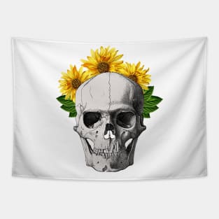 Sunflower Skull Tapestry