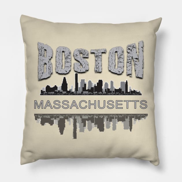 Boston Massachusetts Pillow by TeeText