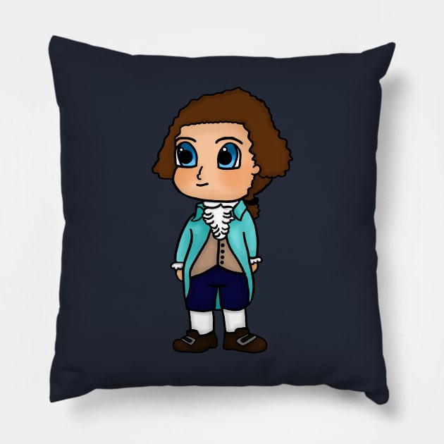 Chibi Thomas Jefferson - Small Design Pillow by Aeriskate