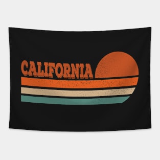 California Vintage Sunset Stripes Retro 70's Tapestry