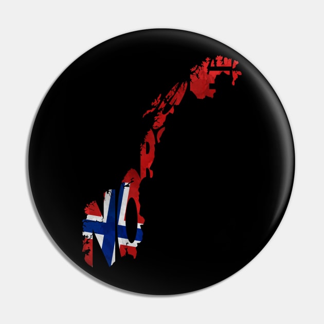 Norway Typo Map Pin by inspirowl