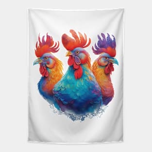 Rooster Trio Tapestry