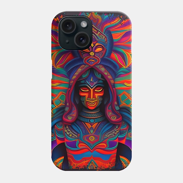 New World Gods (2) - Mesoamerican Inspired Psychedelic Art Phone Case by TheThirdEye