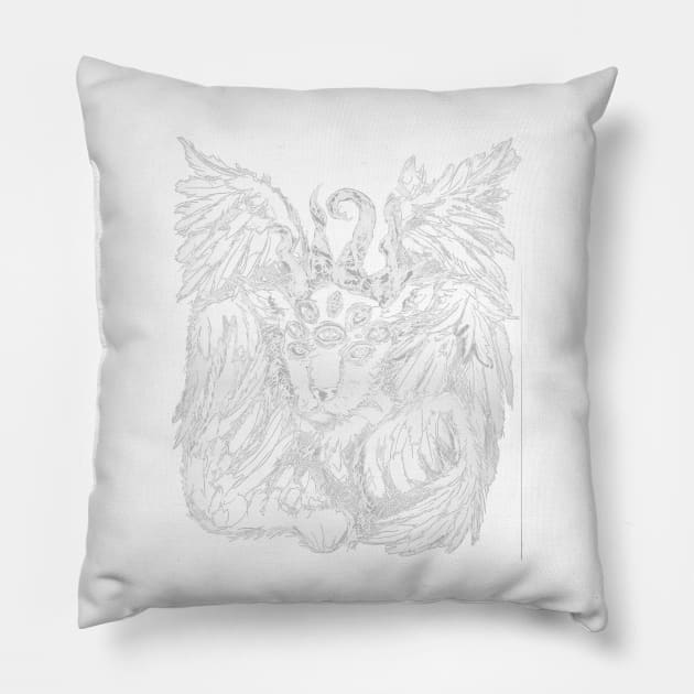 cursed lamb white transparent Pillow by lovefromsirius