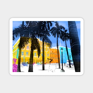 Tropical Cityscape Magnet