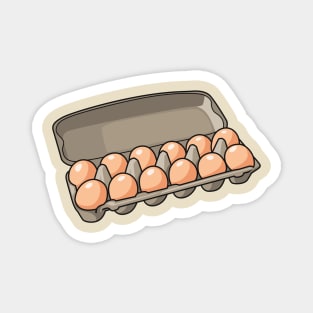 Egg carton cartoon illustration Magnet