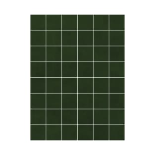 Large Grid Pattern - Deep Green T-Shirt