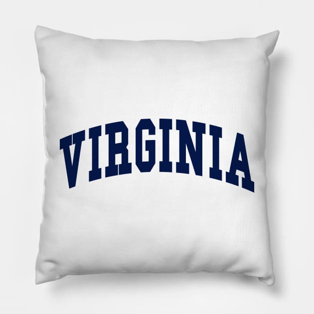 Virginia - jersey college university font text letters football baseball christmas birthday gift letters text basketball softball volleyball hockey love fan player gift for men women kids mothers fathers day dad mom vintage retro city state name Pillow by Fanboy04