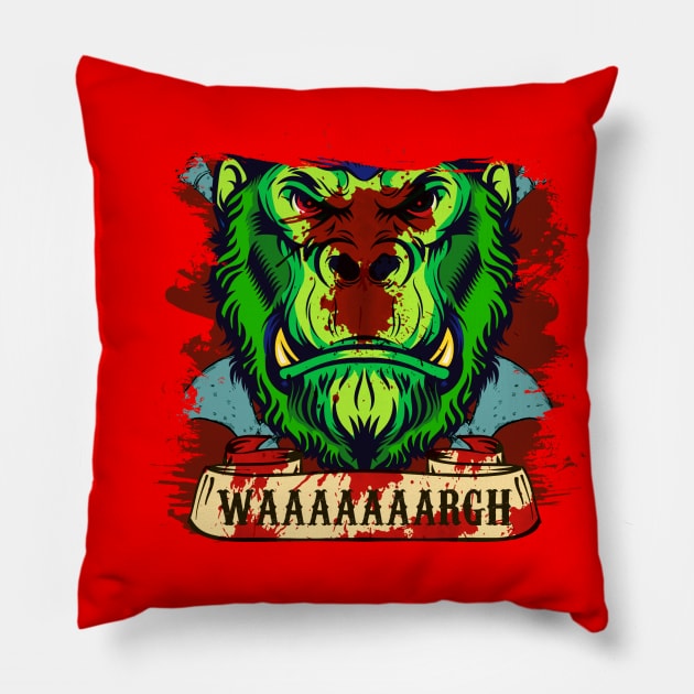 WAAAARGH! Pillow by theanomalius_merch