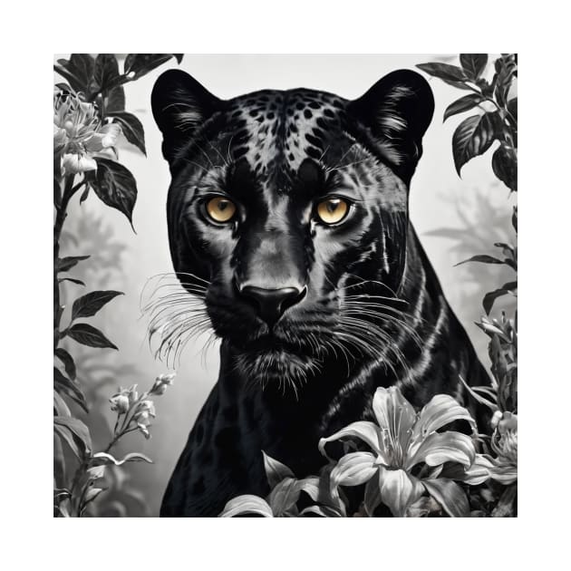 Black leopard panther art by nonagobich