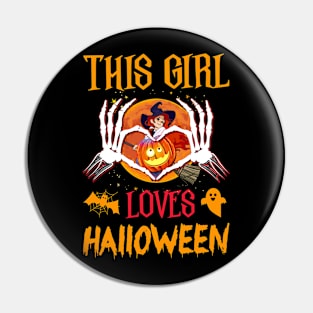 Girls love Halloween Pin