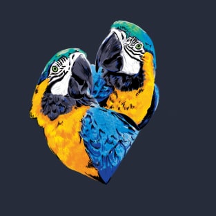 Parrot Love Digital Painting T-Shirt