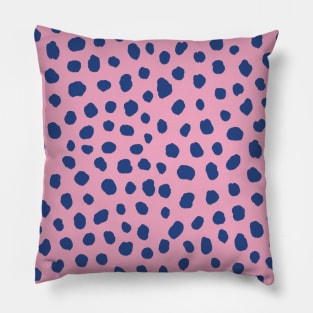 Blue and Pink Animal Print Pattern Pillow