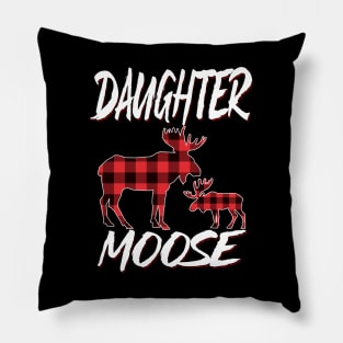 Red Plaid Daughter Moose Matching Family Pajama Christmas Gift Pillow