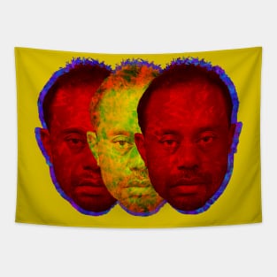 Tiger Woods Mugshot Threeways Tapestry