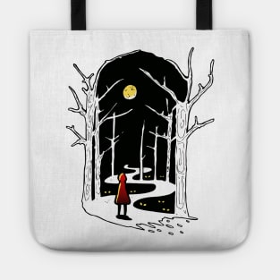 INTO THE WOODS (black and white) Tote