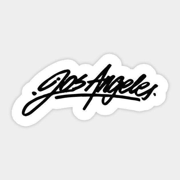 Los Angeles Tag 1 Black Los Angeles Sticker Teepublic