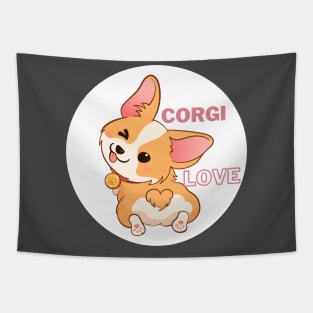 Corgi Love - Heart Butt Tapestry