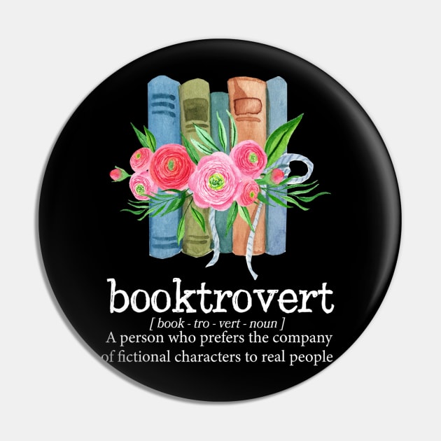 Wildflower Booktrovert Definition Book Lover Bookish Library Pin by Luna The Luminary