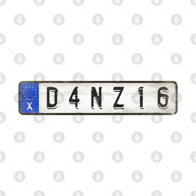 Danzig - License Plate by Girladies Artshop