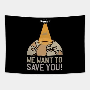 UFO Mystery Cow Mission Shirt Tapestry