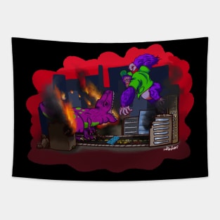 Battle of the Purple Kaiju Tapestry