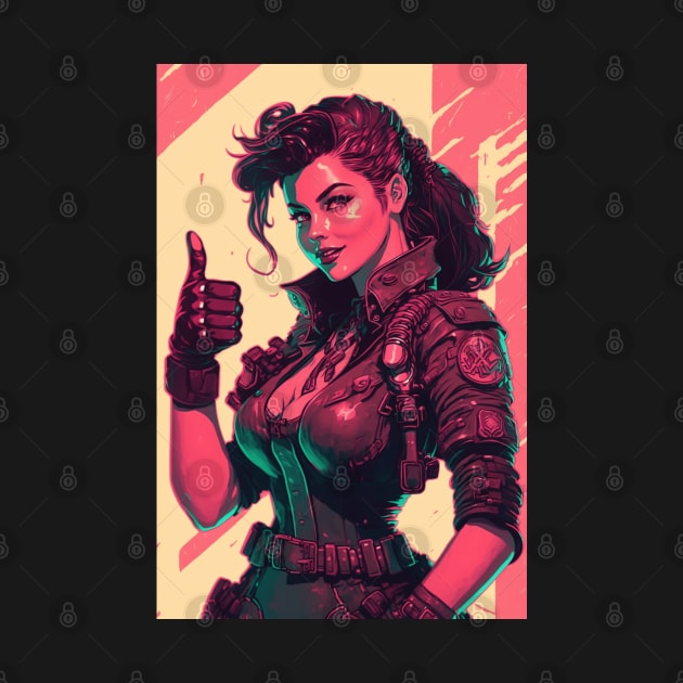 80s Fallout Thumbs Up Vault Girl by Nightarcade