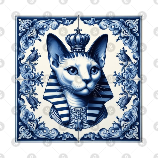 Delft Tile With Sphinx Cat No.1 by artnook