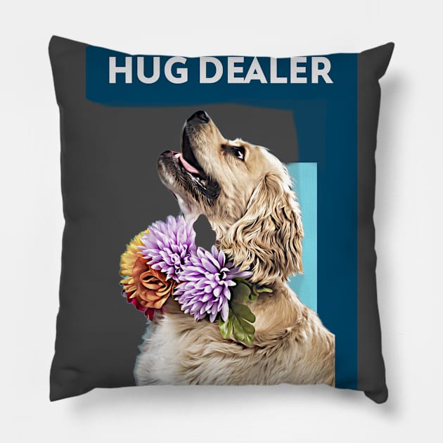 Hug Dealer (Spaniel) Pillow by PersianFMts