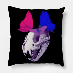 Bi Pride Skull Pillow