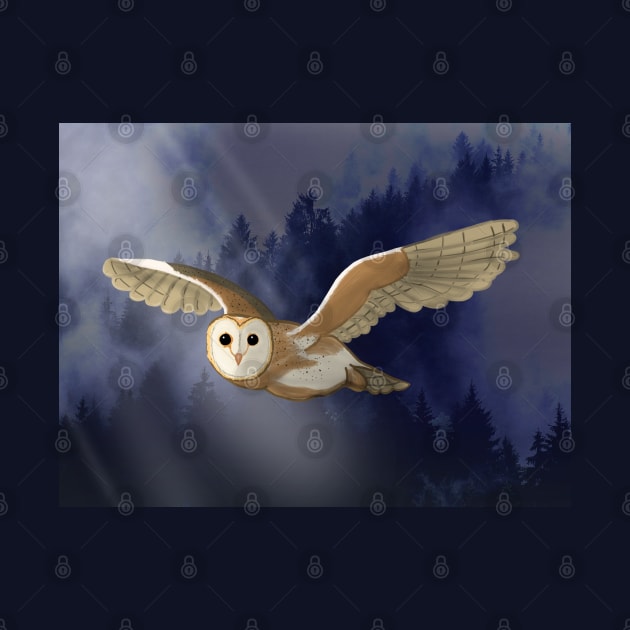 Barn Owl in the Forest by Aeriskate