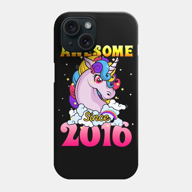 Funny Awesome Unicorn Since 2016 Cute Gift Phone Case by saugiohoc994