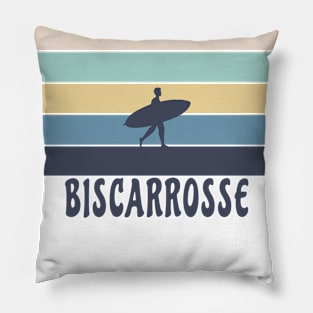 Biscarrosse France Retro Surf Pillow