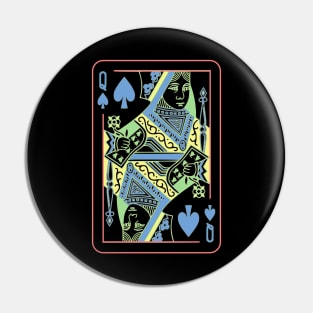 Queen of Spades Night Mode Pin