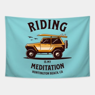 Riding is my Meditation, Huntington Beach, CA Tapestry