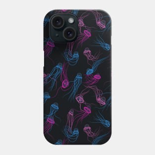 Magnificent jellyfishes dance in space Phone Case