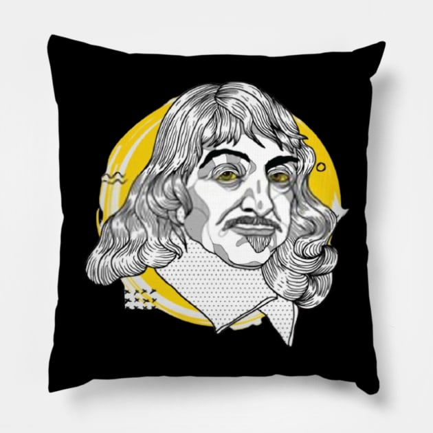 Rene Descartes Art Pillow by Shapwac12