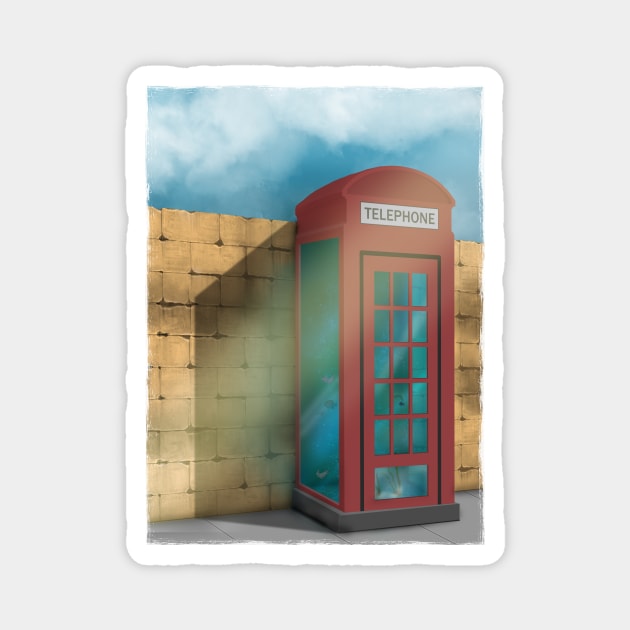 Phone booth aquarium Magnet by Trashy_design