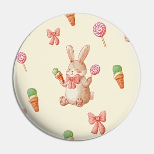 Rabbit loves ice cream and sweets Pin