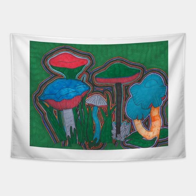 A Collection of Mushrooms Tapestry by JaySnellingArt