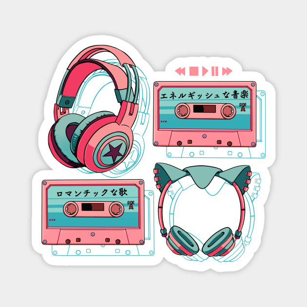 The Mixtapes And Headphones For Dark Background T Shirt Music Magnet Teepublic