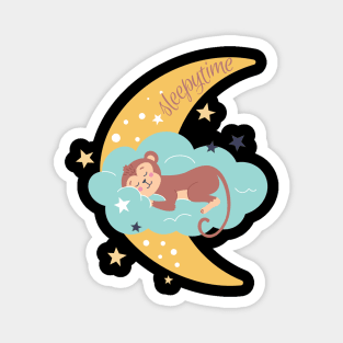 Sleepytime Cute and Smart Cookie Sweet little monkey sleeping on a moon cute baby outfit Magnet