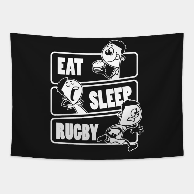 Eat Sleep Rugby - Football player Gift graphic Tapestry by theodoros20