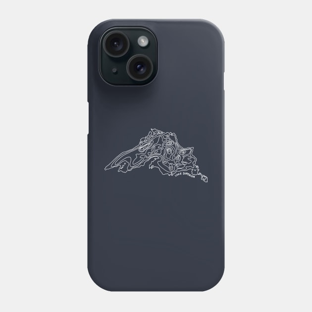 Lake Superior (white) Phone Case by simplistictees