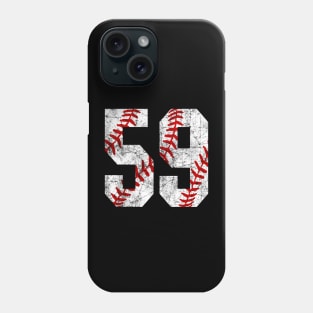 Vintage #59 Baseball Laces Baseball Mom Jersey Love Baseball Phone Case