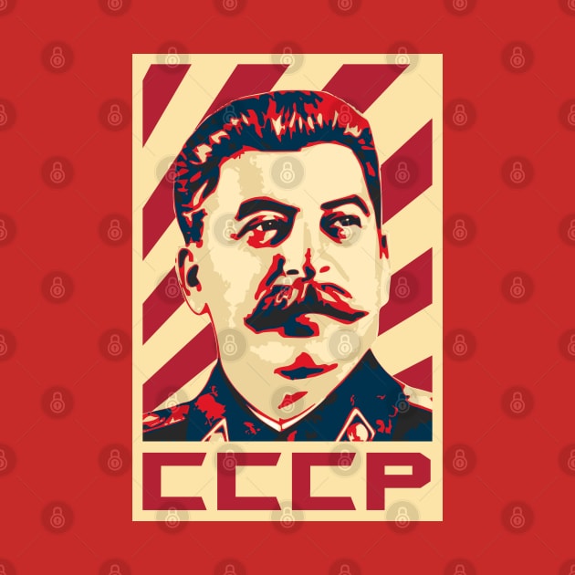 Joseph Stalin CCCP Retro Propaganda by Nerd_art