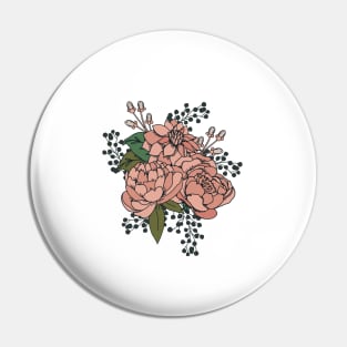 Moody Florals - Coral Pin