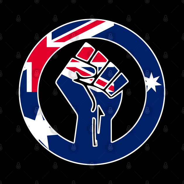 Black Lives Matter Fist Circled Flag Australia by aaallsmiles