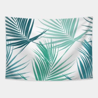 Green tropical palm leaves print. Exotic leaves summer composition. Tapestry